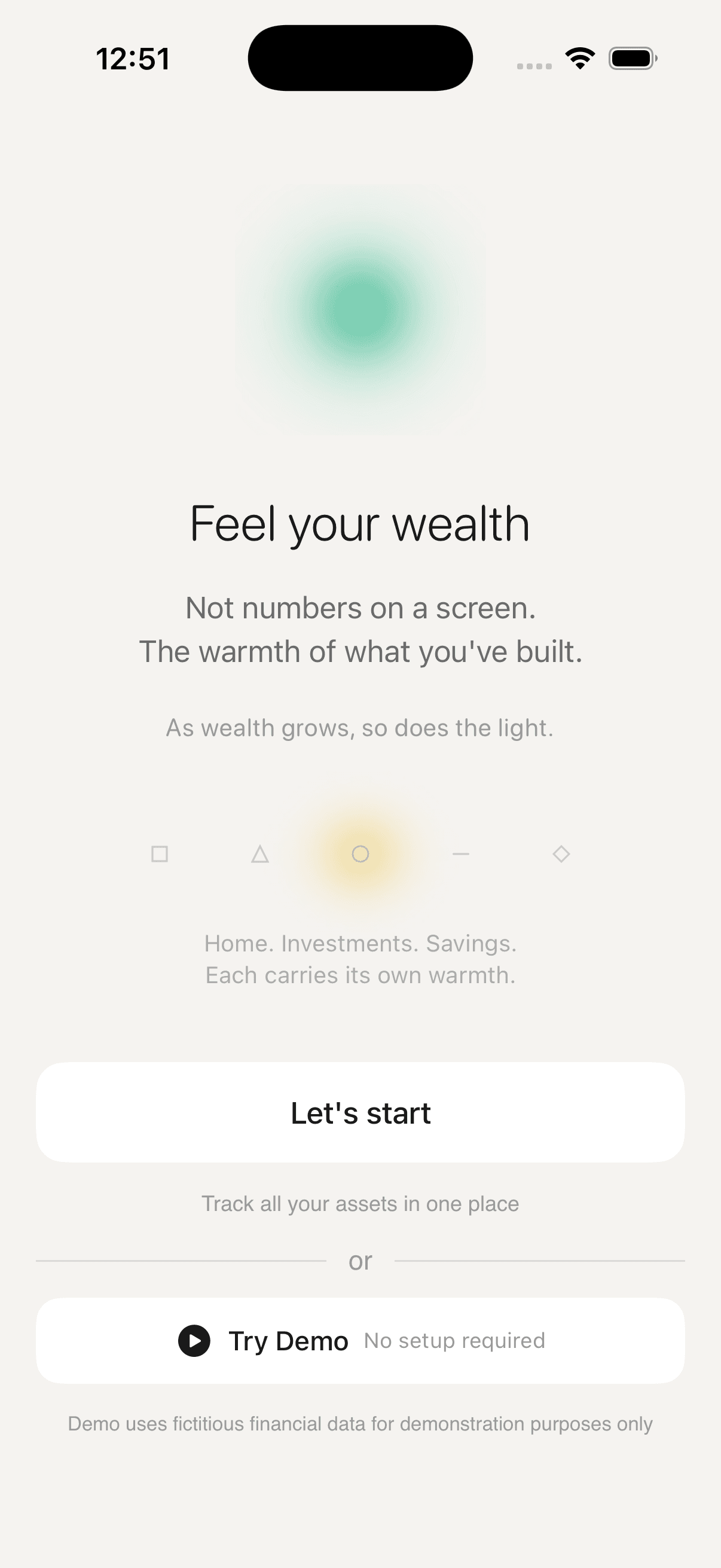 Elcap onboarding showing demo mode